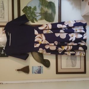 Navy blue floral dress